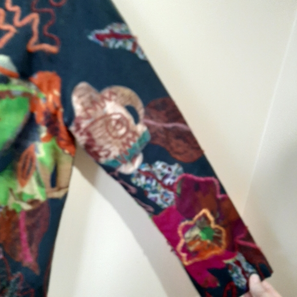 Chico's Embroidered Denim Button Up Jacket - Picture 5 of 7